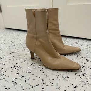 GIANNI BINI - Cream Leather Heeled Boots